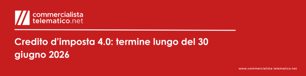 credito d’imposta 4.0 2026